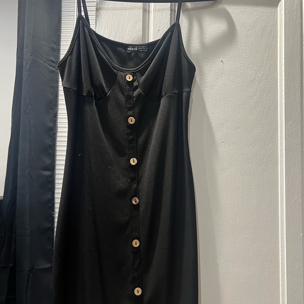 Elegant Black Button-Down Dress